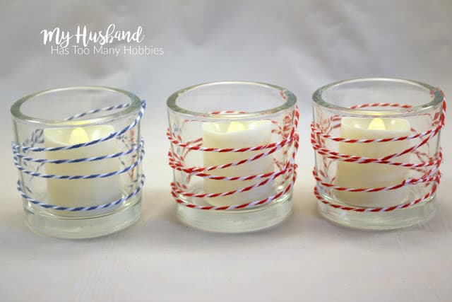 Bakers Twine wrapped candle holders