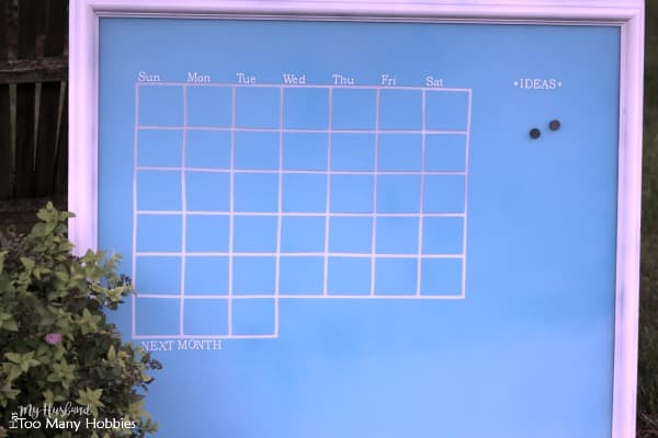 DIY Dry Erase Calendar