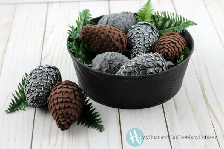 diy felt pinecones