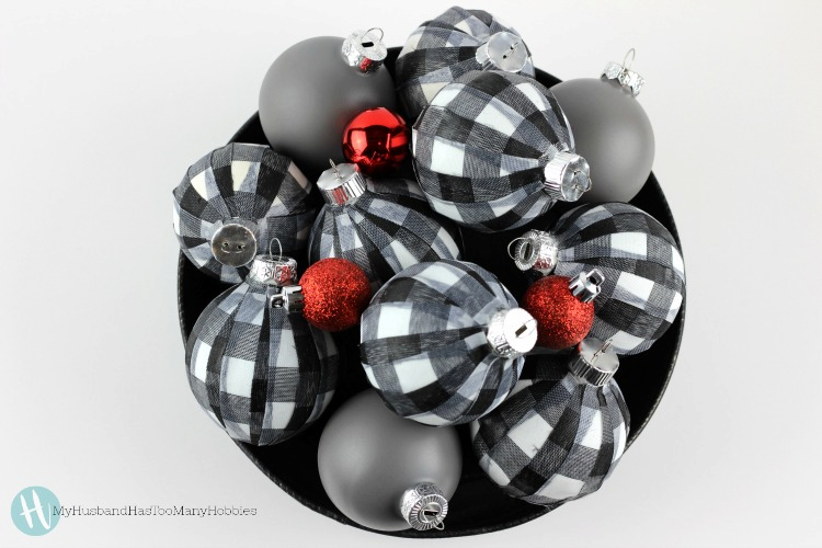checkered christmas ornaments
